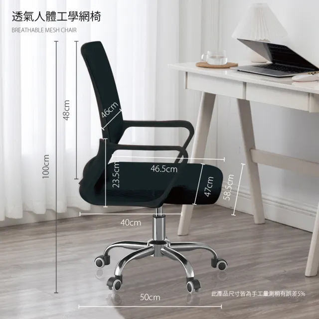 【RoLife 簡約生活】簡約風格透氣網格人體工學椅簡易椅(電腦椅/辦公椅/SGS認證氣壓桿)
