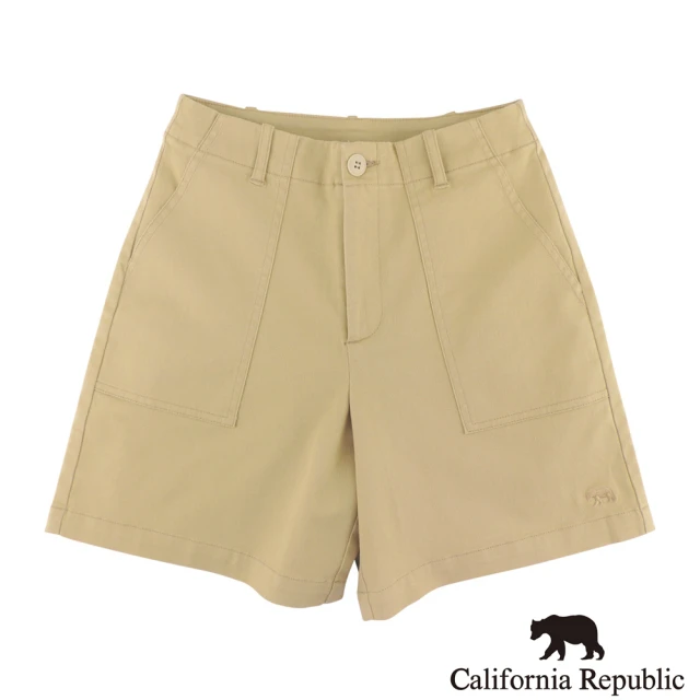 【California Republic】極簡風格LOGO熊休閒女短褲