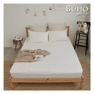 【BUHO 布歐】透氣方格舖棉床包式保潔墊-愛戀白(5尺雙人)