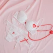 【i PINK 愛粉紅】大罩杯 愛的小護士 2代挺胸杯角色扮演三件式成套內衣65B-100H(白)