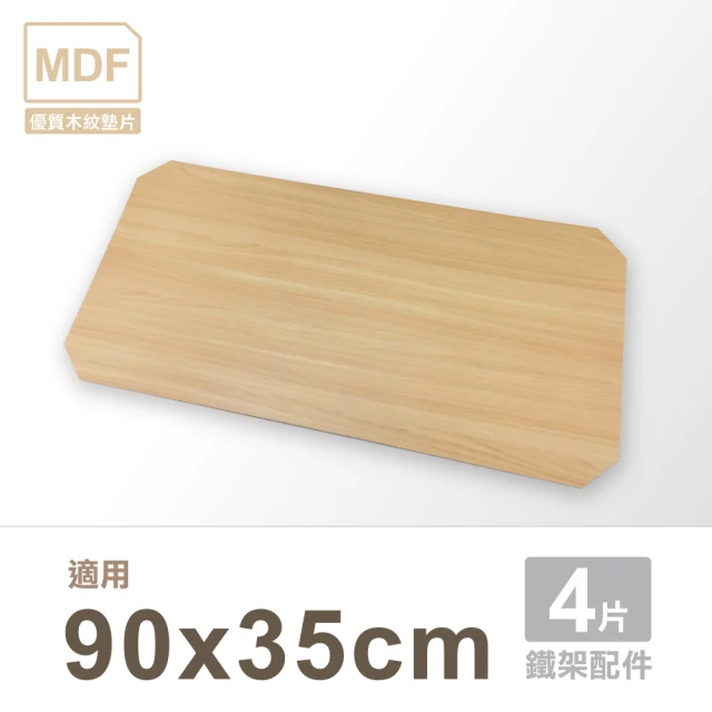 KIWISH 奇意生活館 鐵架配件MDF木紋墊片90x35cm四片組(鐵架配件/收納架/層架/置物架/波浪架/貨架)