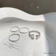 【Porabella】925純銀錫箔紋理蛋白石開口戒 素圈疊戴 簡約ins風 時尚百搭 小眾設計風格 銀戒 Rings