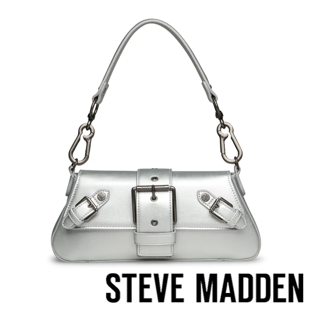 STEVE MADDEN BGEREL 皮帶釦肩背斜背包(銀色)