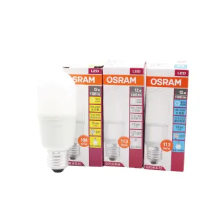 【Osram 歐司朗】4入組 LED燈泡 12W 白光 自然光 黃光 E27 全電壓 小晶靈 球泡燈 雪糕燈