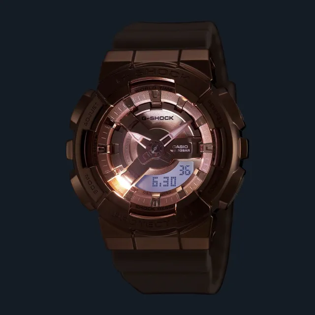 CASIO 卡西歐】G-SHOCK 小巧輕盈優雅玫瑰金玫瑰金X粉米色_GM-S110PG