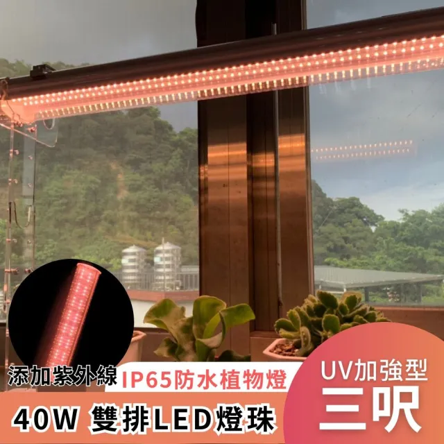 【JIUNPEY 君沛】40W 3呎UV加強型光譜防水型植物燈管 雙排燈芯設計(植物生長燈 三防燈)