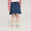 【GAP】女幼童裝 牛仔百褶短裙-深藍色(810368)