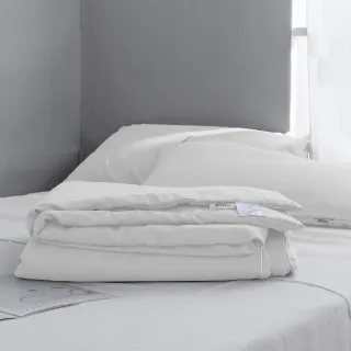 【AnD HOUSE 安庭家居】天絲40支-單人床包枕套組-米白色(透氣柔滑/夏天/50%萊賽爾纖維)