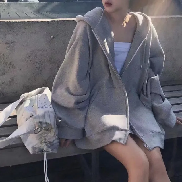 【D.studio】自訂款韓版經典運動連帽外套(運動外套 連帽外套 連帽上衣 衣服 女裝 冬天 長袖上衣 外套 J32)