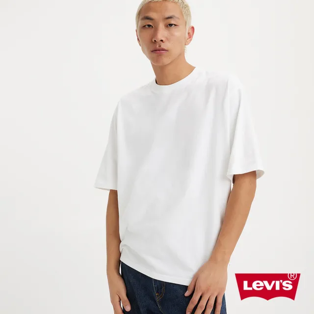 【LEVIS 官方旗艦】男款 短袖T恤 / 220G厚磅 / 全素寬鬆休閒版型 / 白 人氣新品 A6770-0001