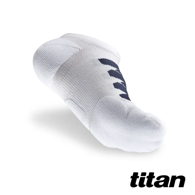 【titan 太肯】功能慢跑襪-DNA 踝型 冰雪白(專業跑襪首選、足底均壓緩衝)