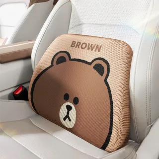 【LINE FRIENDS】熊大兔兔蜂窩凝膠汽車腰靠(汽車靠墊 車用腰靠)