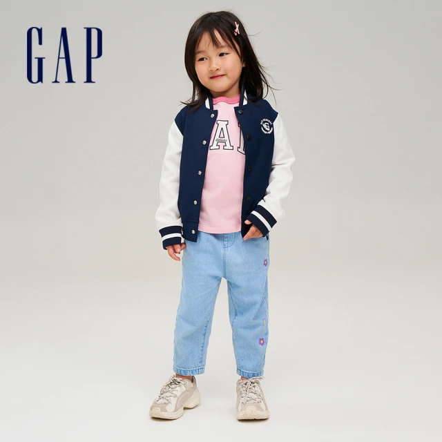GAP 男幼童裝 Logo印花連帽外套 碳素軟磨法式圈織系列