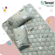 【DF 童趣館】台灣製TENCEL天絲兒童涼感舒眠睡墊睡袋三件組 - 多款可選