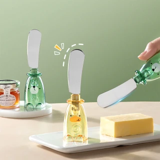 【Dagebeno荷生活】420不鏽鋼材質奶油刀 可站立早餐塗抹果醬刀(4入)