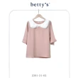 【betty’s 貝蒂思】蕾絲小花邊翻領跳色雪紡上衣(共二色)