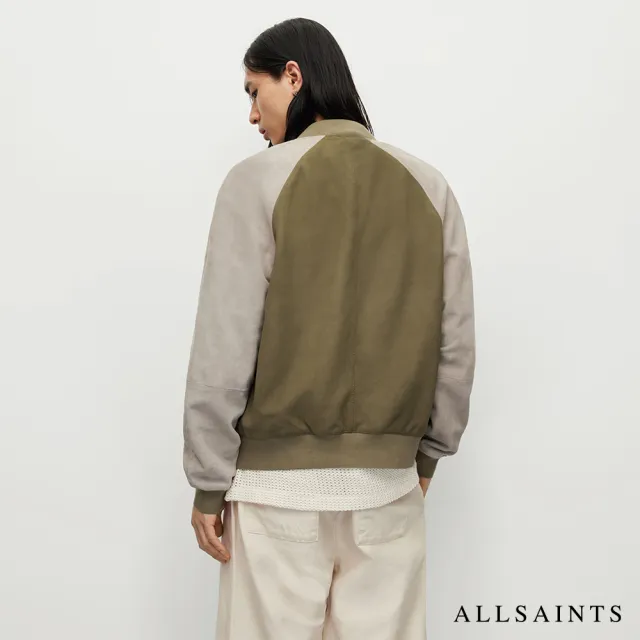 【ALLSAINTS】MIST 羊皮復古麂皮拼接飛行員外套 ML057Y 雙11(常規版型)