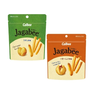 【Calbee 卡樂比】Jagabee洋芋條-鹽味/奶油醬油味(38g)