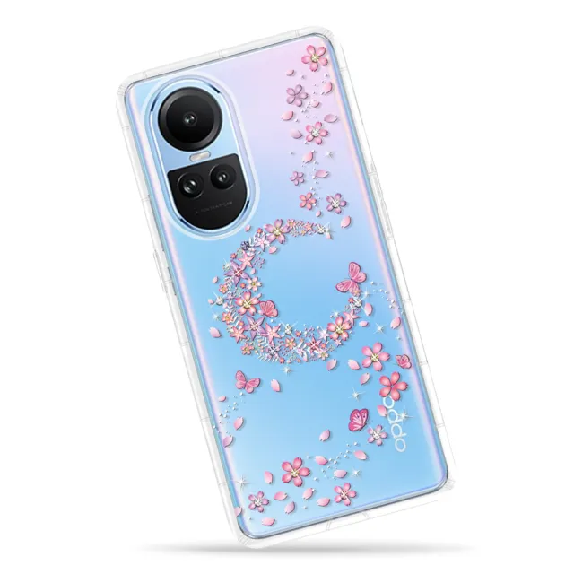 【Meteor】OPPO Reno10 5G 奧地利彩鑽空壓防摔手機殼(櫻月)