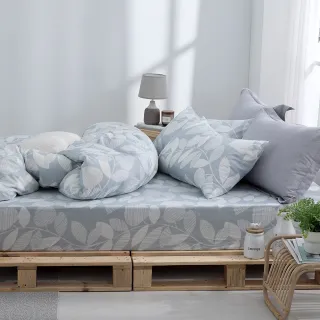 【IN-HOUSE】100%純棉雙層紗薄被套床包組-藤葉倩影(雙人)