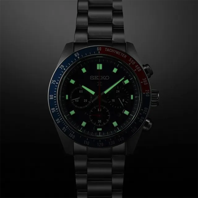 【SEIKO 精工】PROSPEX SpeedTimer 太陽能計時錶款新款41.4mm(SSC915P1/V192-0AH0D 黑色)