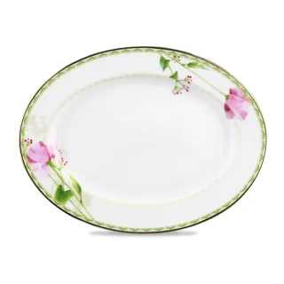 【NORITAKE】湖畔花語金邊橢圓盤29.4CM 可微波(新品上市)