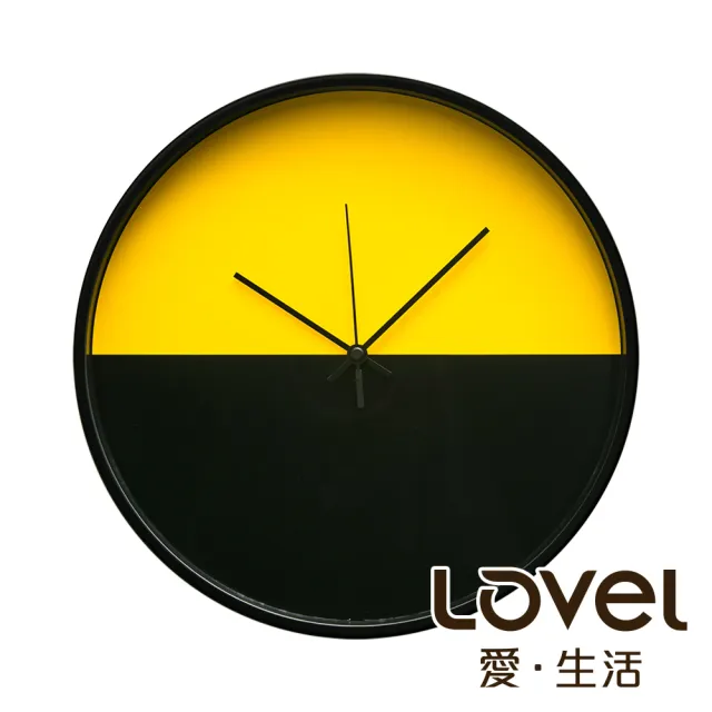 【WUZ 屋子】LOVEL 30cm CHILDISH HORIZON靜音機芯掛鐘-正義黃黑(T721POK-YE)