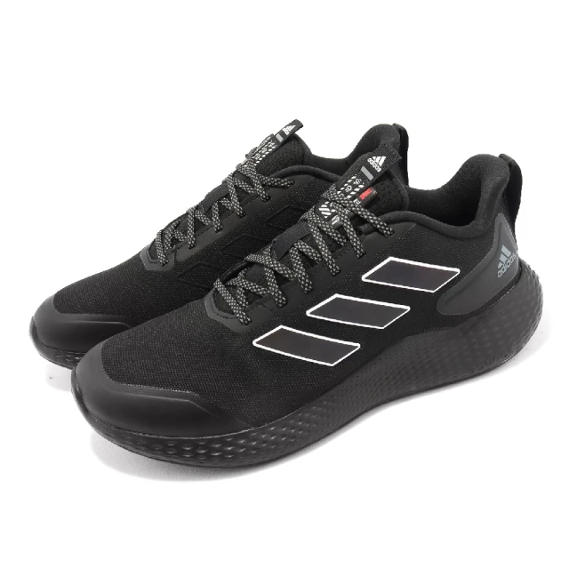 【adidas 愛迪達】慢跑鞋 Edge Gameday GUARD 男鞋 黑 防潑水 反光 緩震 保暖 運動鞋 愛迪達(H03587)