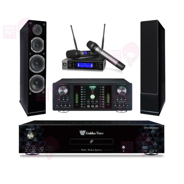 【金嗓】CPX-900 K1A+DB-7AN+JBL VM200+Austin AS-168 黑(4TB點歌機+擴大機+無線麥克風+落地式喇叭)