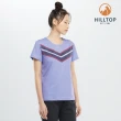 【Hilltop 山頂鳥】女款吸濕快乾抗UV彈性Polygiene抗菌T恤S04FI6紫