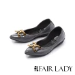 【FAIR LADY】我的旅行日記 輕巧時尚雙C飾釦尖頭平底鞋(天峰藍 、502557)