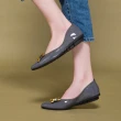 【FAIR LADY】我的旅行日記 輕巧時尚雙C飾釦尖頭平底鞋(天峰藍 、502557)