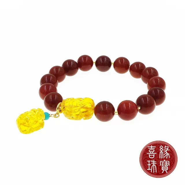 【喜緣玉品】天然南紅瑪瑙 貔貅吊飾 手串
