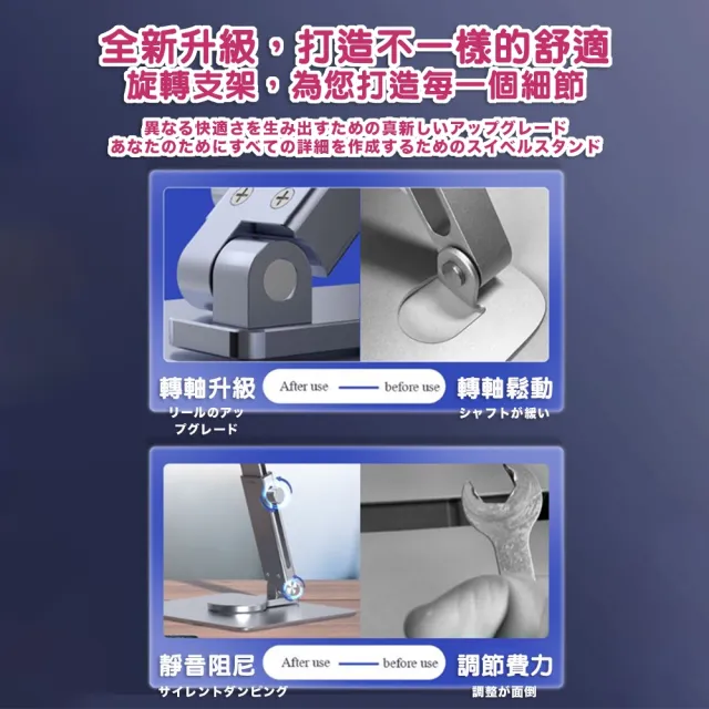 【DR.Story】創新360度全方位轉向手機平板增高支架