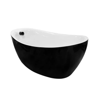 【JTAccord 台灣吉田】2772B-170 黑色元寶型壓克力獨立浴缸(黑色浴缸)