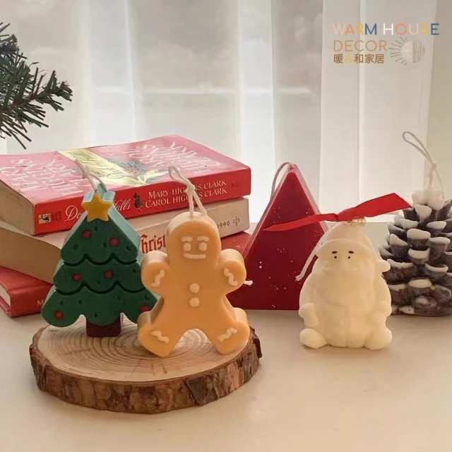 【Warm House Decor 暖和家居】可愛聖誕元素造型蠟燭(薑餅人 聖誕樹 聖誕老人 小蠟燭 交換禮物 節日禮物)
