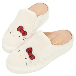 【Ann’S】HELLO KITTY X Ann’S泰迪毛茸茸刺繡柔軟穆勒鞋3cm(米白)