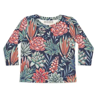 【Sleep No More】SLEEP NO MORE 100% 有機棉兒童圓領長袖上衣-多肉植物