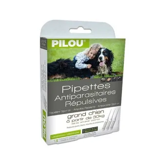 【Pilou 法國皮樂】非藥用除蚤蝨滴劑-大型犬3支各5ml(第二代加強配方)