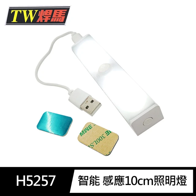 TW焊馬 H5257 LED智能 人體 感應 開關 充電式10cm照明燈(露營燈120°照明)