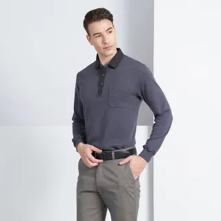 【pierre cardin 皮爾卡登】商務休閒 石墨烯刷毛組織長袖polo衫-深灰色(5225210-97)