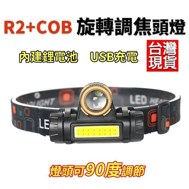 可變焦 R2+COB頭燈 旋轉調焦 聚光燈 頭燈 登山頭燈 工作頭燈 頭燈 18650 釣魚頭燈 usb 頭燈