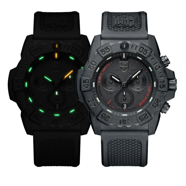 LUMINOX 雷明時 NAVY SEAL CHRONO海豹三眼計時腕錶 瑞士錶(純黑 3581.SIS)