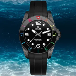 【TITONI 梅花錶】海洋探索 SEASCOPER 600 陶瓷錶圈 COSC認證 潛水機械腕錶 母親節 禮物(83600C-RA-256)