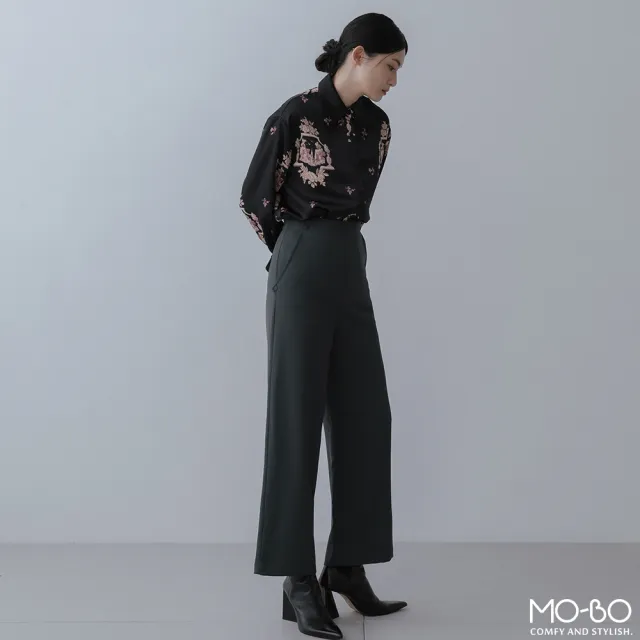 【MO-BO】簡約魅力口袋斜釦寬褲(褲子)