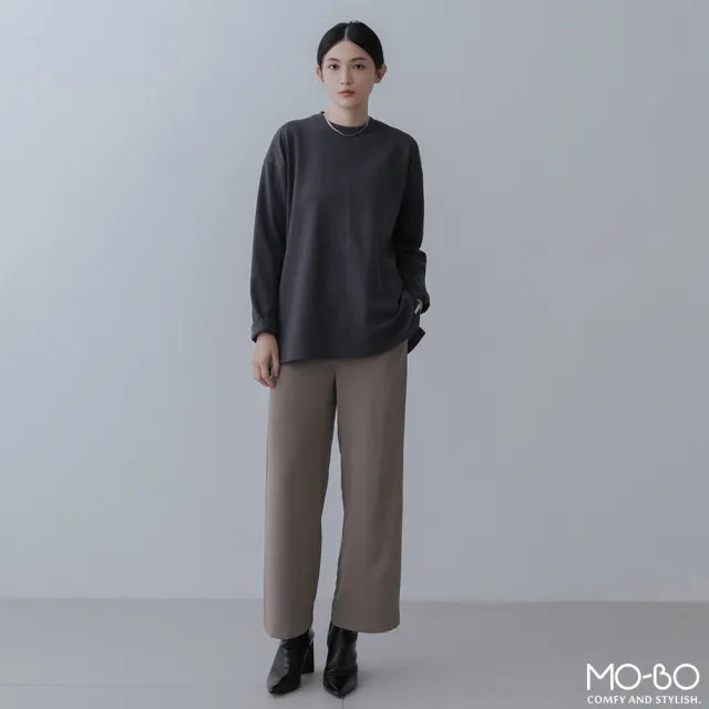 【MO-BO】簡約魅力口袋斜釦寬褲(褲子)