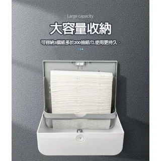 【ROYAL LIFE】免打孔無痕壁掛式擦手紙盒-2入組(衛生紙架 抽紙巾架 紙巾架 免打孔 紙巾盒)