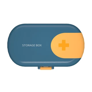 【外出藥盒】便攜式4格小藥盒-附切藥器(藥盒 分格藥盒 隨身藥盒 藥物收納 切藥片 密封盒 防塵盒)