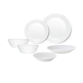 【CorelleBrands 康寧餐具】PYREX 靚白強化玻璃6件式餐具組(F04)