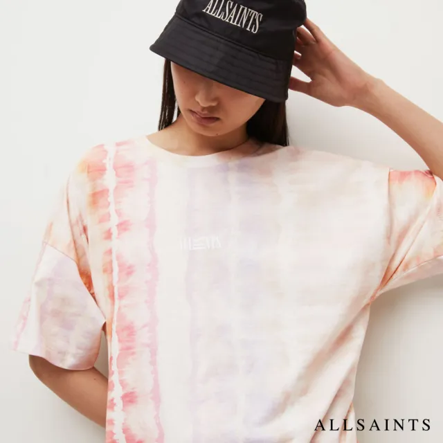 【ALLSAINTS】MAREA 純棉寬鬆紮染印花T恤式短洋裝 WD386W(寬鬆版型)